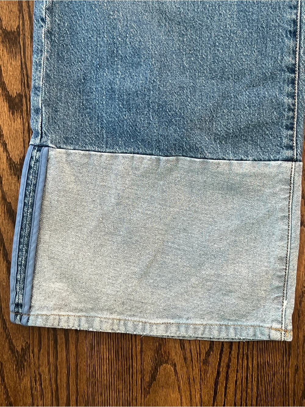 Habitual Two-Tone Wide Leg Jeans in Light Blue Denim - Picture 2 of 8